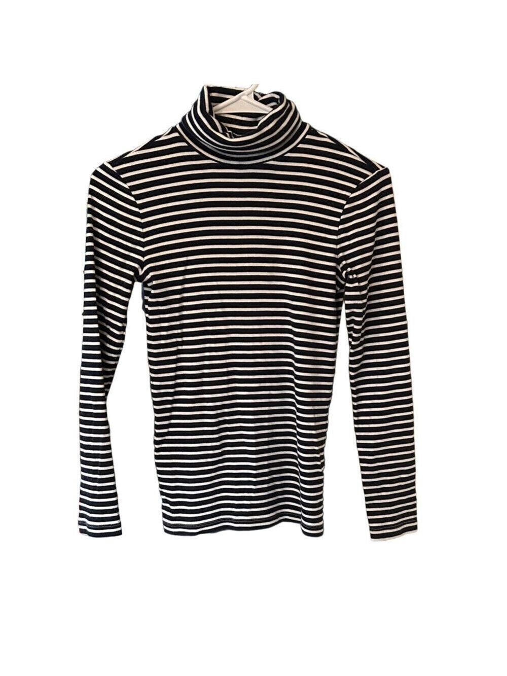 J. Crew Navy White Striped Turtleneck
